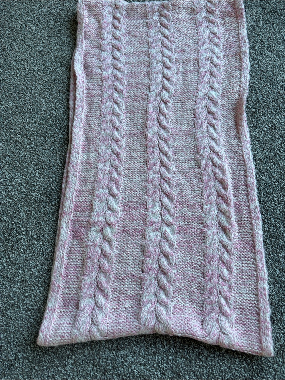 New York & Company Light Pink Cable Knit Scarf